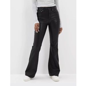 AE Stretch Vegan Leather Super High-Waisted Flare Pant
